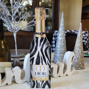Zebra Print Champagne Bottle Decor